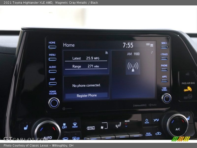 Magnetic Gray Metallic / Black 2021 Toyota Highlander XLE AWD