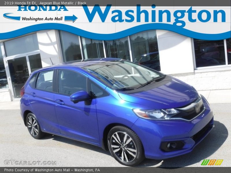 Aegean Blue Metallic / Black 2019 Honda Fit EX