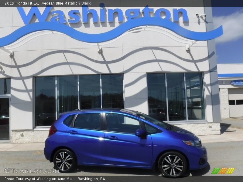 Aegean Blue Metallic / Black 2019 Honda Fit EX