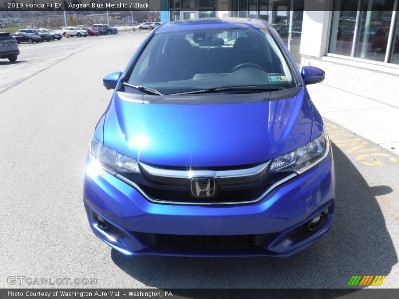 Aegean Blue Metallic / Black 2019 Honda Fit EX