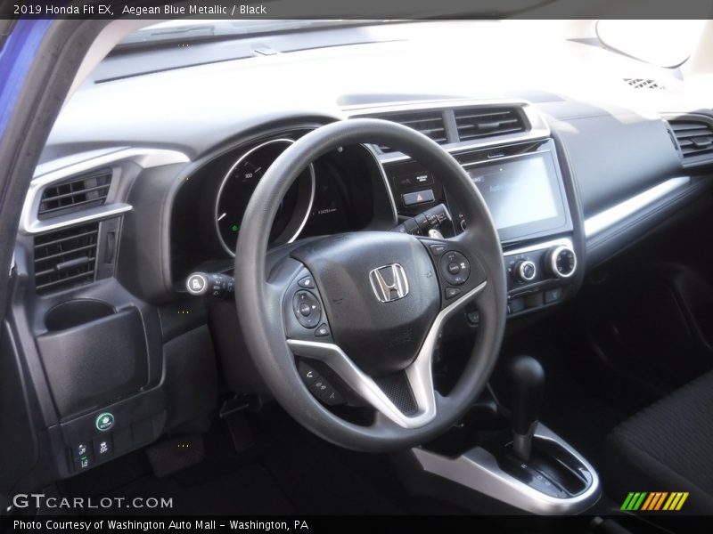 Aegean Blue Metallic / Black 2019 Honda Fit EX