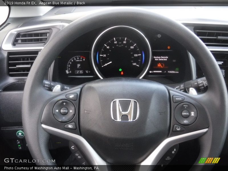 Aegean Blue Metallic / Black 2019 Honda Fit EX