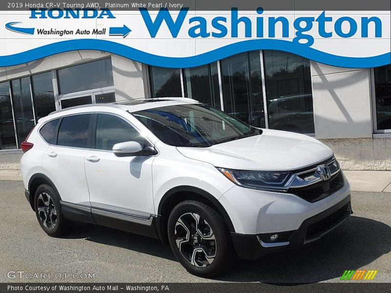 Platinum White Pearl / Ivory 2019 Honda CR-V Touring AWD