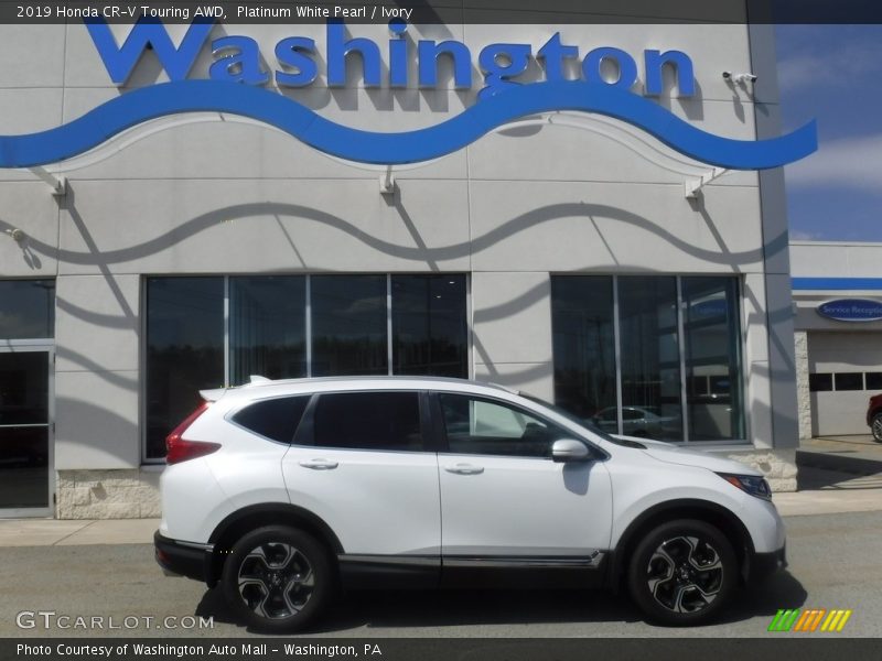 Platinum White Pearl / Ivory 2019 Honda CR-V Touring AWD