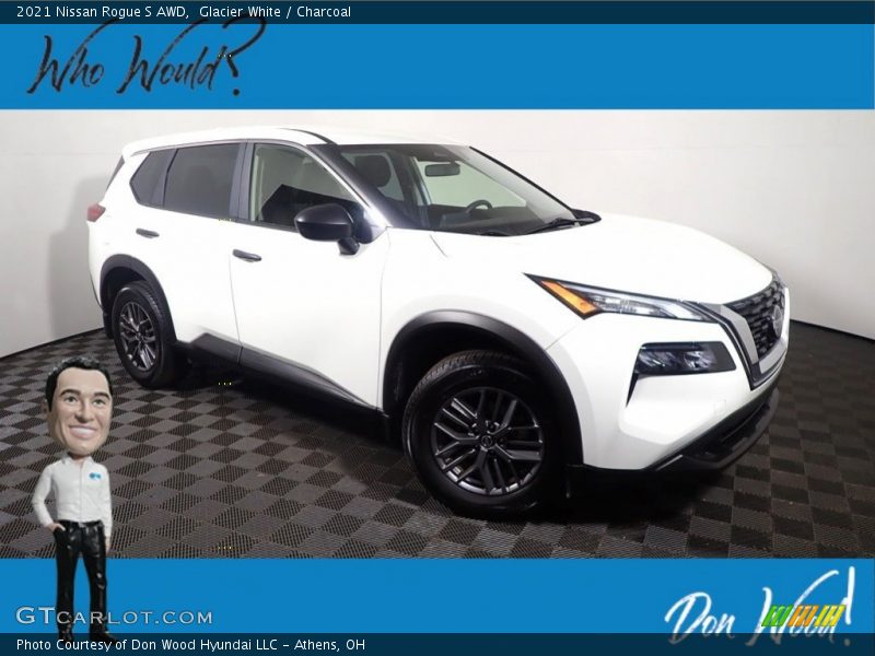 Glacier White / Charcoal 2021 Nissan Rogue S AWD