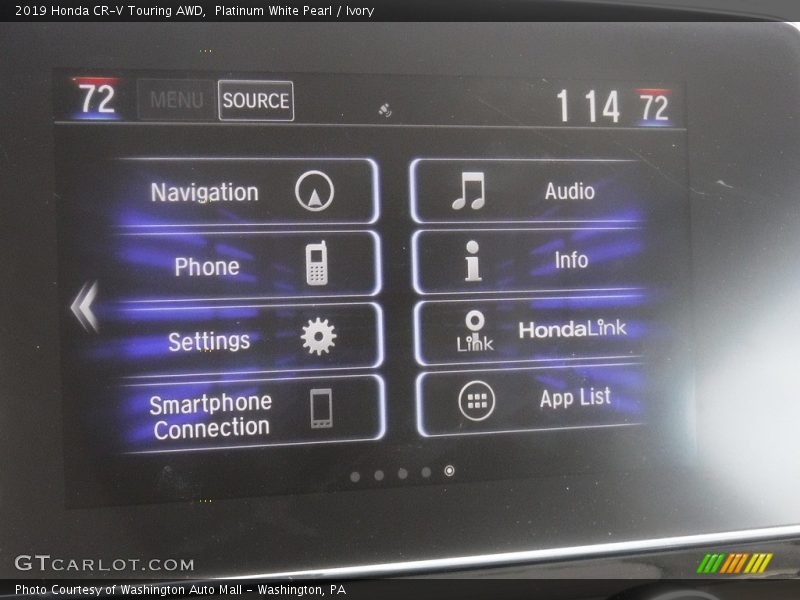 Platinum White Pearl / Ivory 2019 Honda CR-V Touring AWD