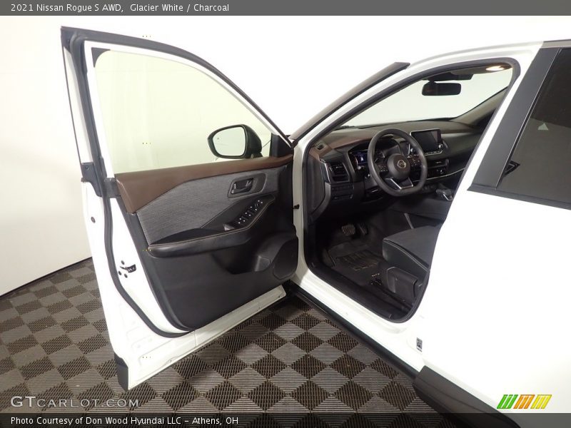Glacier White / Charcoal 2021 Nissan Rogue S AWD