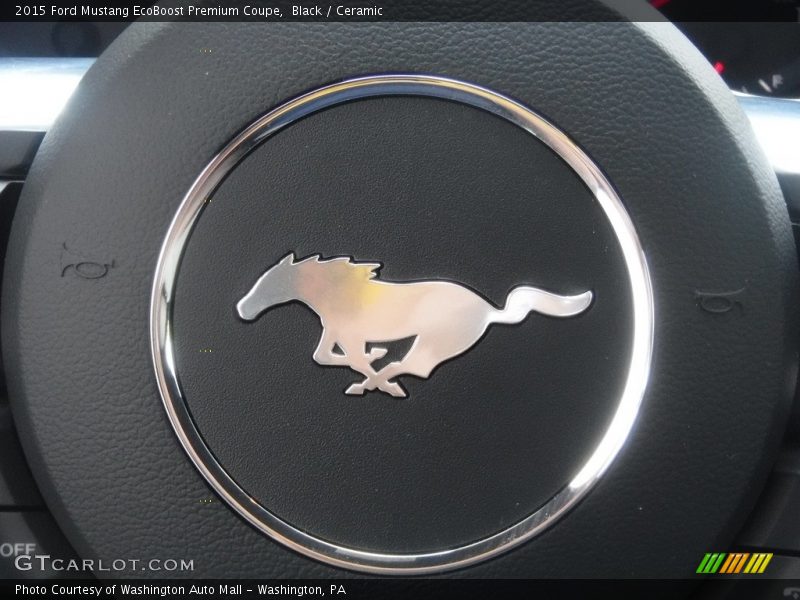 Black / Ceramic 2015 Ford Mustang EcoBoost Premium Coupe