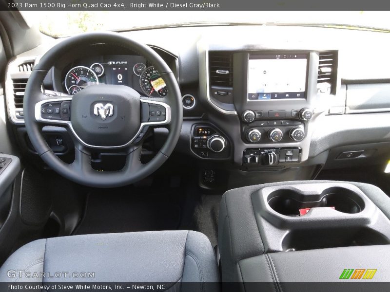Bright White / Diesel Gray/Black 2023 Ram 1500 Big Horn Quad Cab 4x4