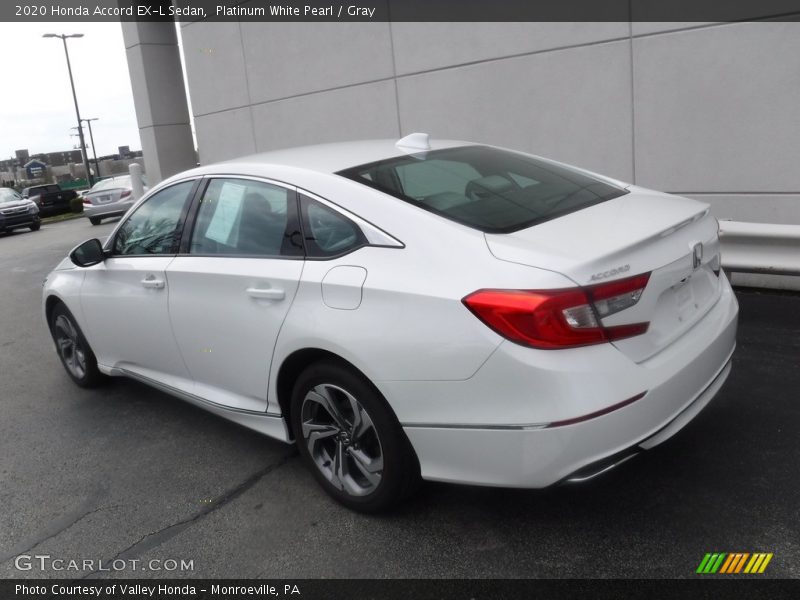 Platinum White Pearl / Gray 2020 Honda Accord EX-L Sedan