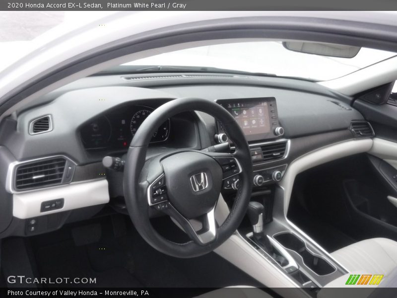 Platinum White Pearl / Gray 2020 Honda Accord EX-L Sedan