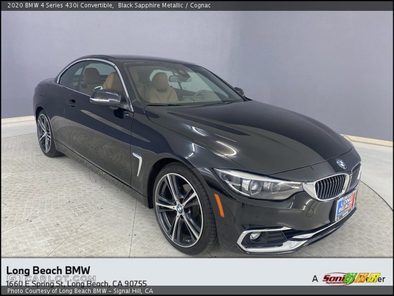Black Sapphire Metallic / Cognac 2020 BMW 4 Series 430i Convertible
