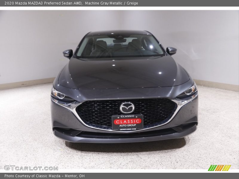 Machine Gray Metallic / Greige 2020 Mazda MAZDA3 Preferred Sedan AWD