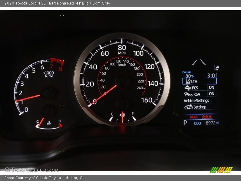 Barcelona Red Metallic / Light Gray 2020 Toyota Corolla SE