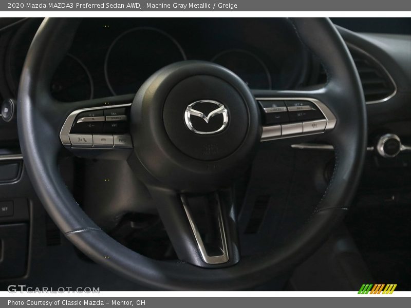Machine Gray Metallic / Greige 2020 Mazda MAZDA3 Preferred Sedan AWD