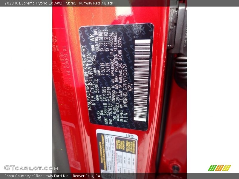 Runway Red / Black 2023 Kia Sorento Hybrid EX AWD Hybrid