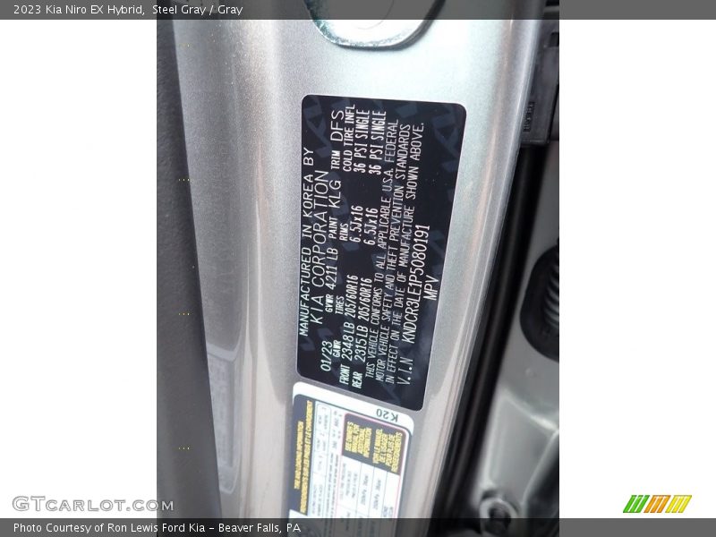 Steel Gray / Gray 2023 Kia Niro EX Hybrid