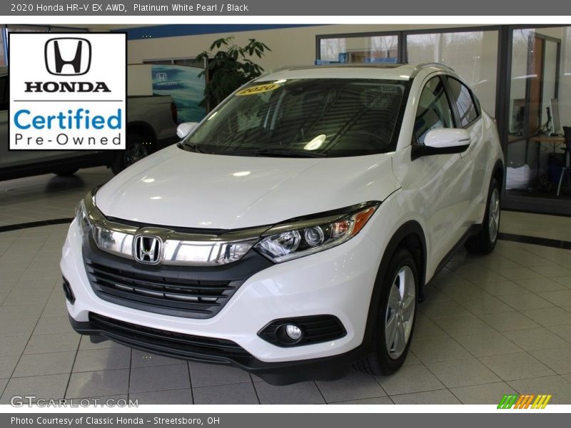 Platinum White Pearl / Black 2020 Honda HR-V EX AWD