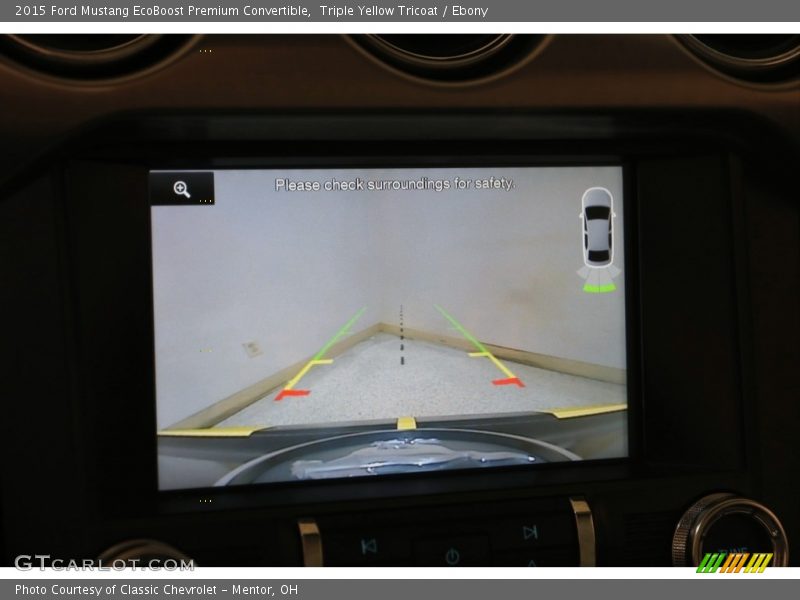 Triple Yellow Tricoat / Ebony 2015 Ford Mustang EcoBoost Premium Convertible