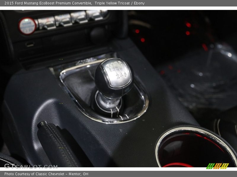 Triple Yellow Tricoat / Ebony 2015 Ford Mustang EcoBoost Premium Convertible