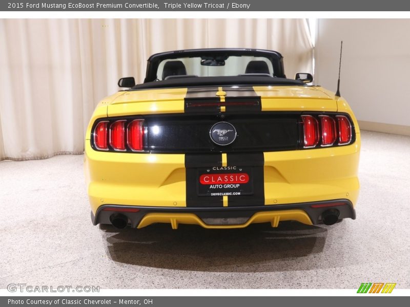 Triple Yellow Tricoat / Ebony 2015 Ford Mustang EcoBoost Premium Convertible