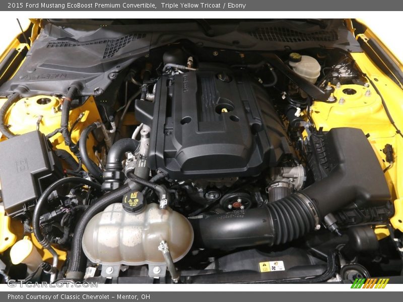 Triple Yellow Tricoat / Ebony 2015 Ford Mustang EcoBoost Premium Convertible