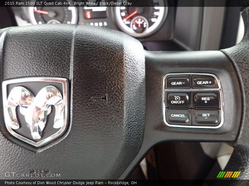 Bright White / Black/Diesel Gray 2015 Ram 1500 SLT Quad Cab 4x4