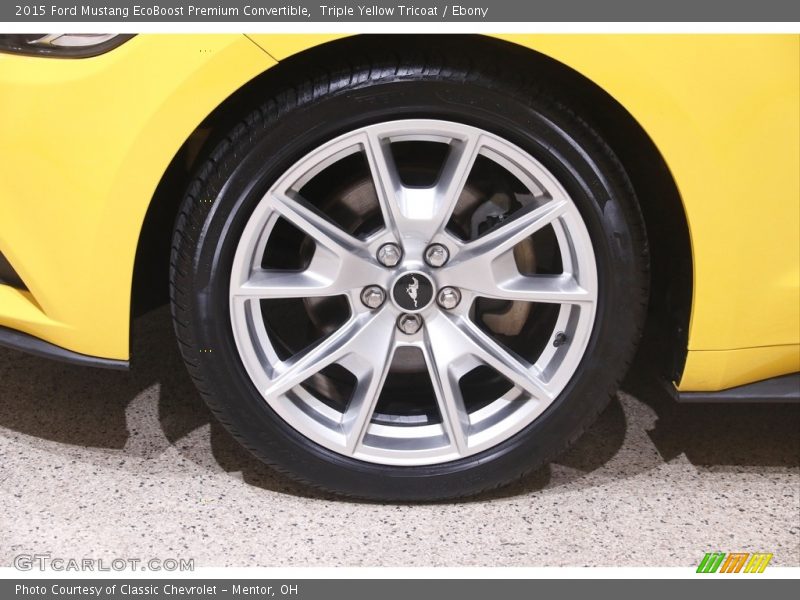 Triple Yellow Tricoat / Ebony 2015 Ford Mustang EcoBoost Premium Convertible