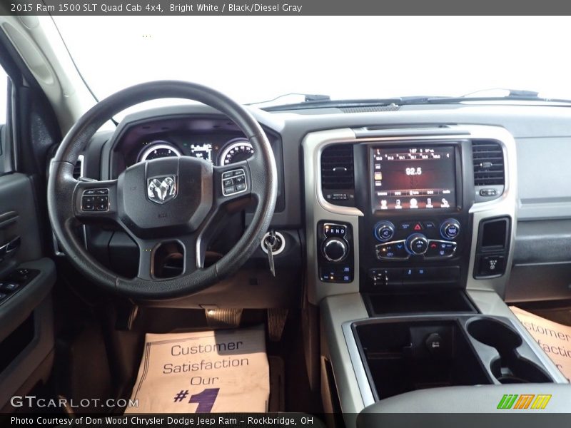 Bright White / Black/Diesel Gray 2015 Ram 1500 SLT Quad Cab 4x4