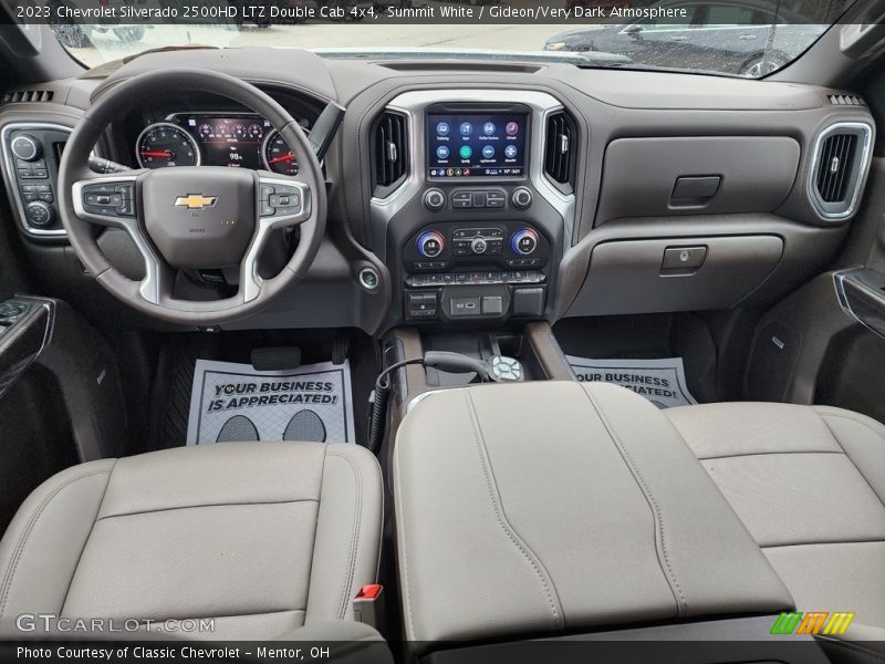 Summit White / Gideon/Very Dark Atmosphere 2023 Chevrolet Silverado 2500HD LTZ Double Cab 4x4