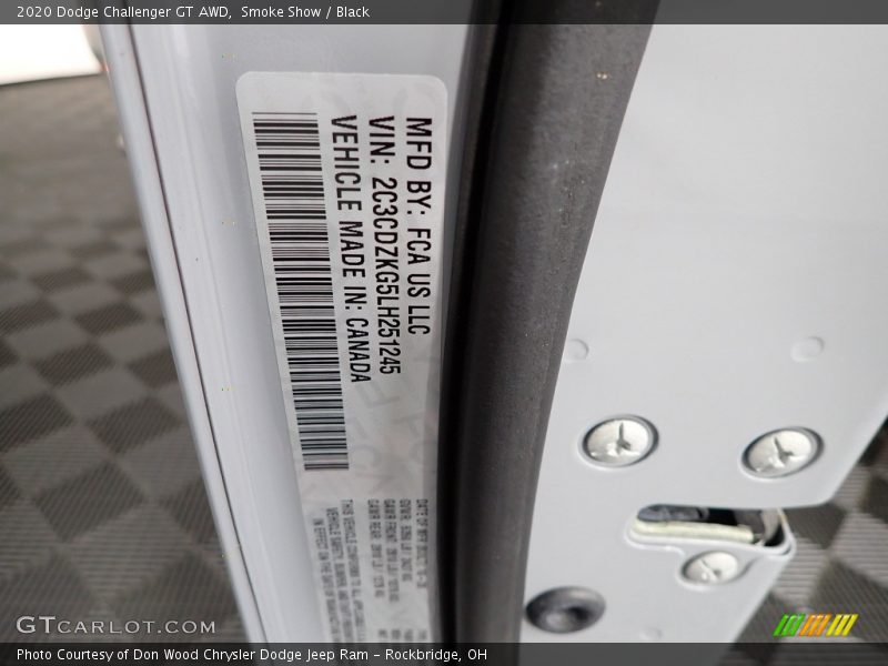 Smoke Show / Black 2020 Dodge Challenger GT AWD