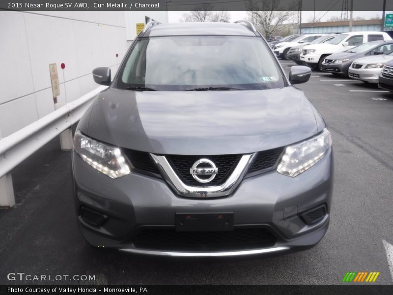 Gun Metallic / Charcoal 2015 Nissan Rogue SV AWD