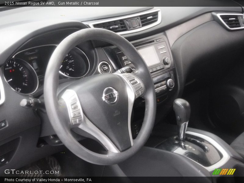 Gun Metallic / Charcoal 2015 Nissan Rogue SV AWD