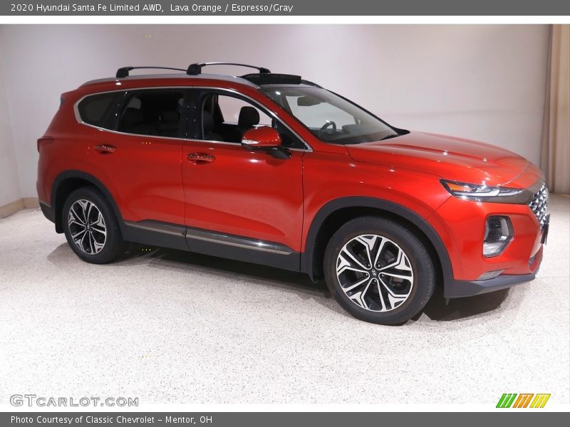 Lava Orange / Espresso/Gray 2020 Hyundai Santa Fe Limited AWD