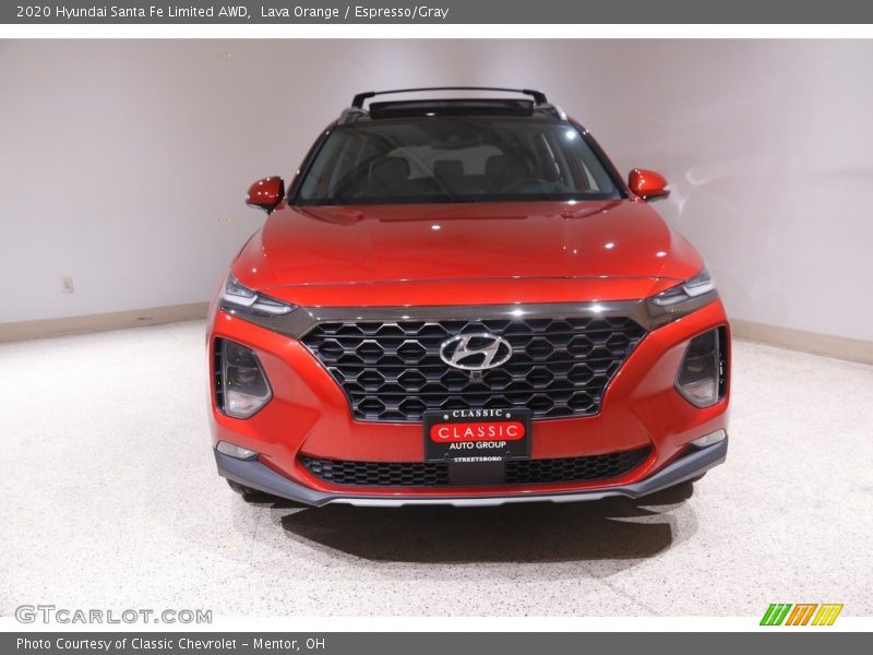 Lava Orange / Espresso/Gray 2020 Hyundai Santa Fe Limited AWD