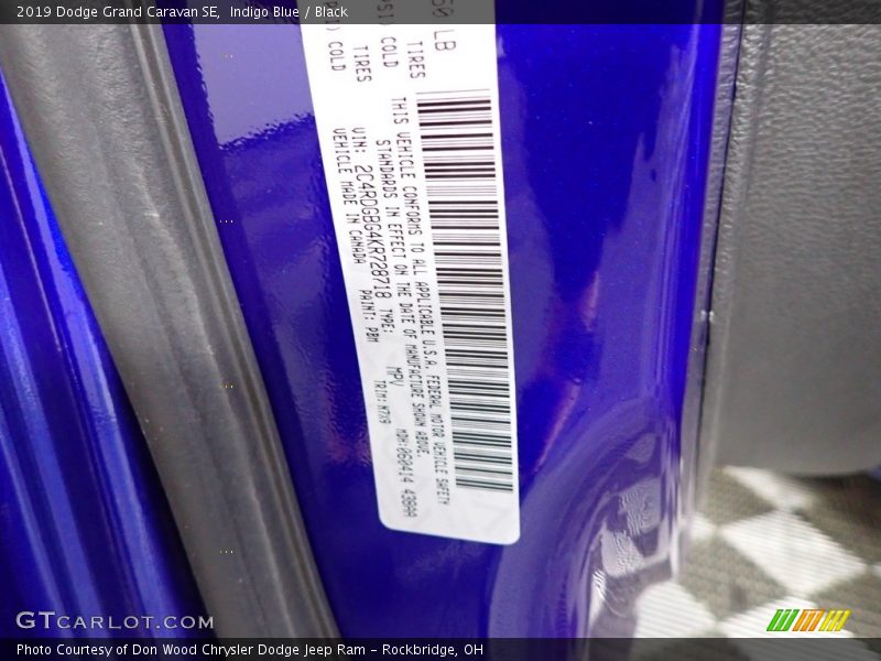 Indigo Blue / Black 2019 Dodge Grand Caravan SE