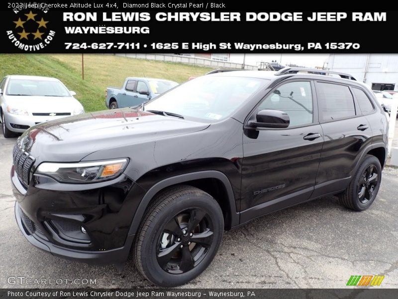Diamond Black Crystal Pearl / Black 2023 Jeep Cherokee Altitude Lux 4x4
