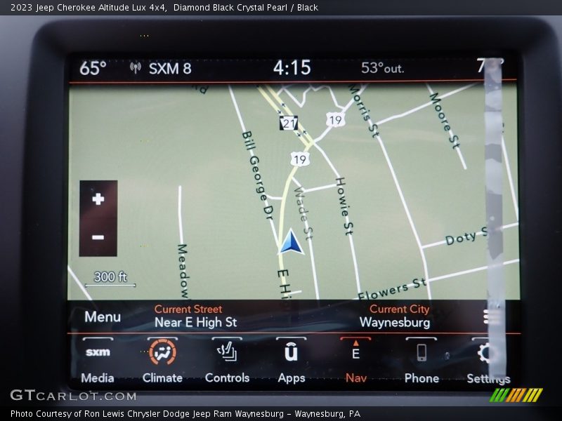 Diamond Black Crystal Pearl / Black 2023 Jeep Cherokee Altitude Lux 4x4