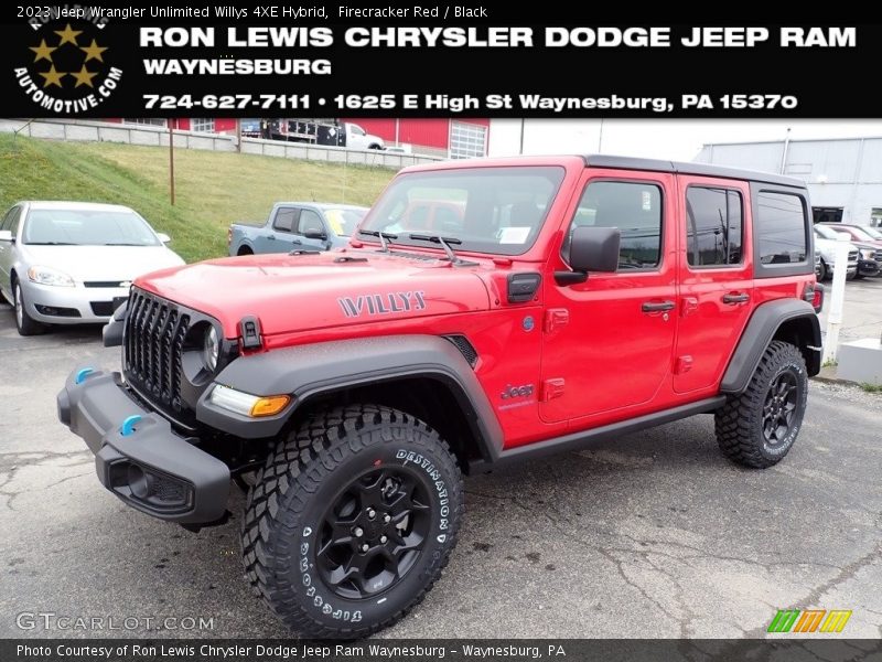 Firecracker Red / Black 2023 Jeep Wrangler Unlimited Willys 4XE Hybrid