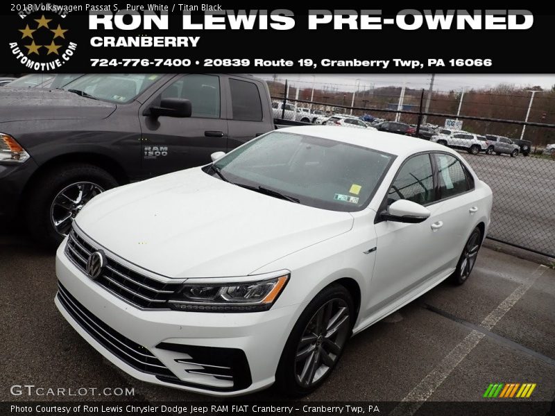 Pure White / Titan Black 2018 Volkswagen Passat S