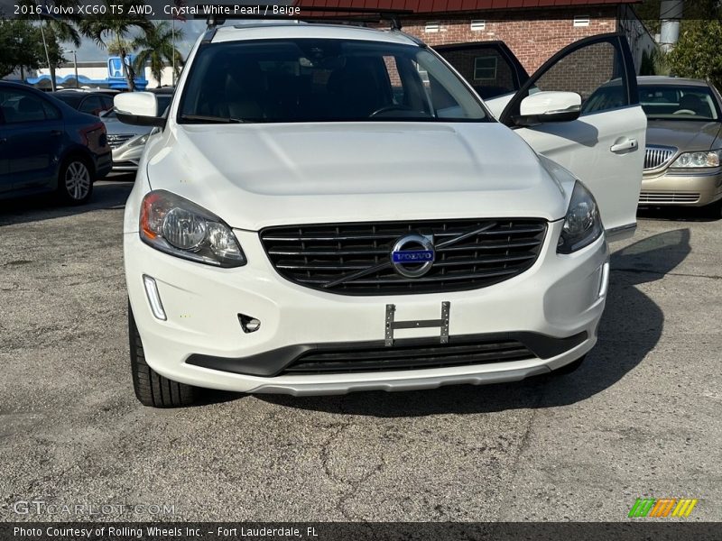Crystal White Pearl / Beige 2016 Volvo XC60 T5 AWD
