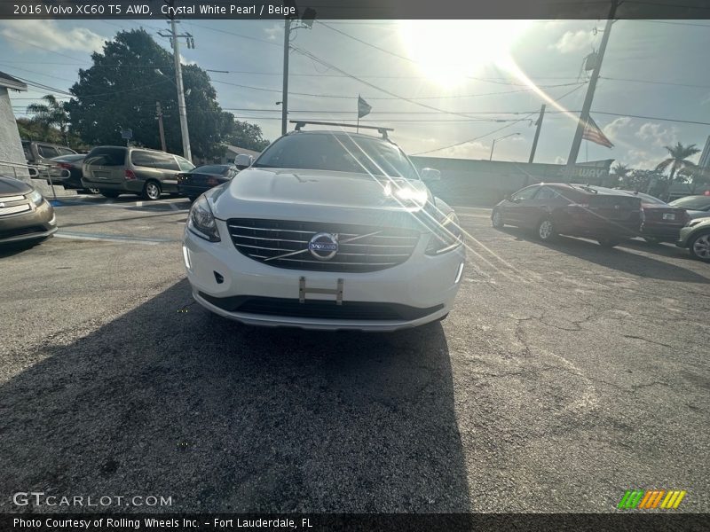 Crystal White Pearl / Beige 2016 Volvo XC60 T5 AWD