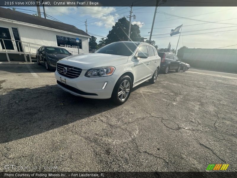 Crystal White Pearl / Beige 2016 Volvo XC60 T5 AWD