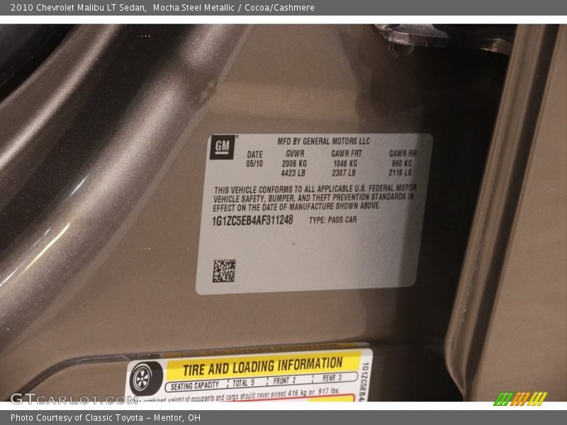 Mocha Steel Metallic / Cocoa/Cashmere 2010 Chevrolet Malibu LT Sedan