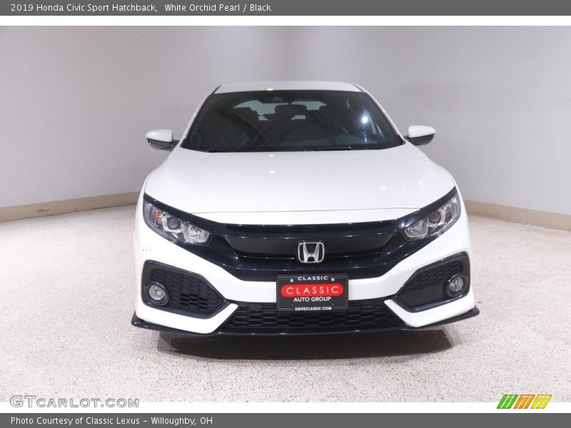 White Orchid Pearl / Black 2019 Honda Civic Sport Hatchback