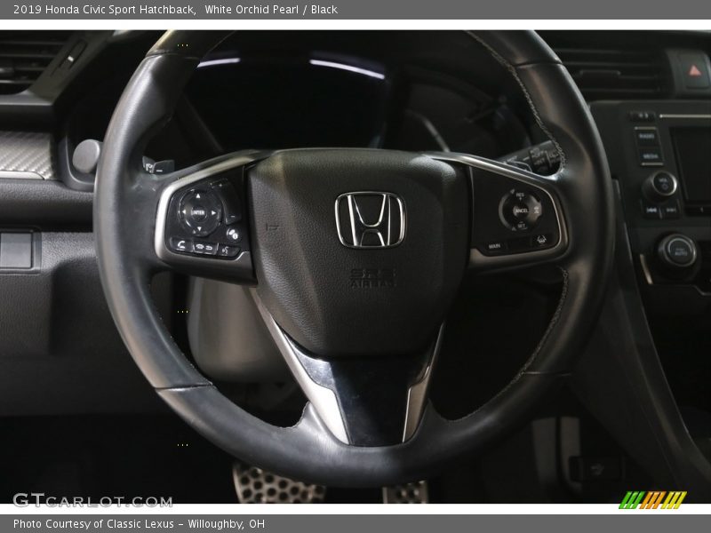 White Orchid Pearl / Black 2019 Honda Civic Sport Hatchback