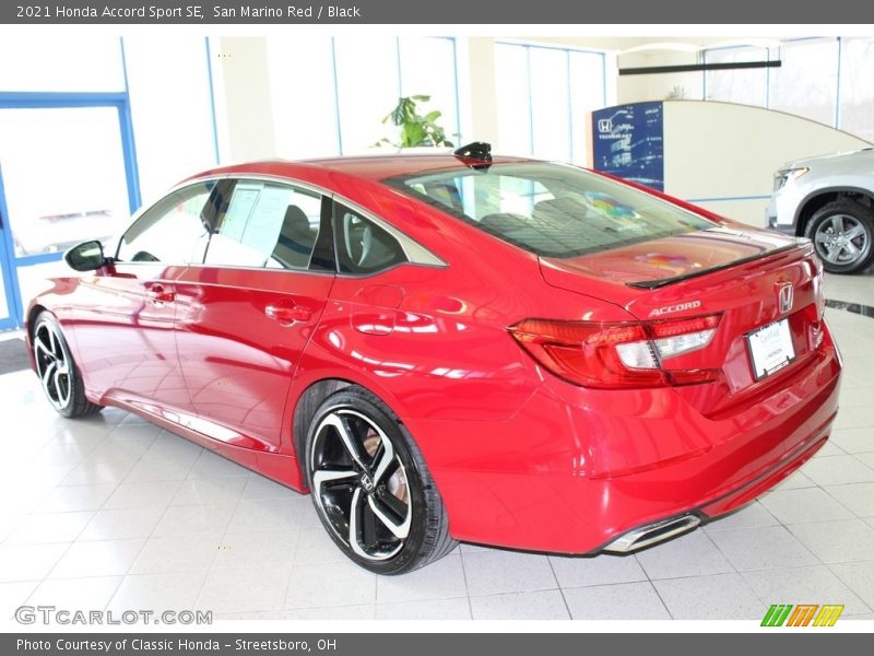 San Marino Red / Black 2021 Honda Accord Sport SE