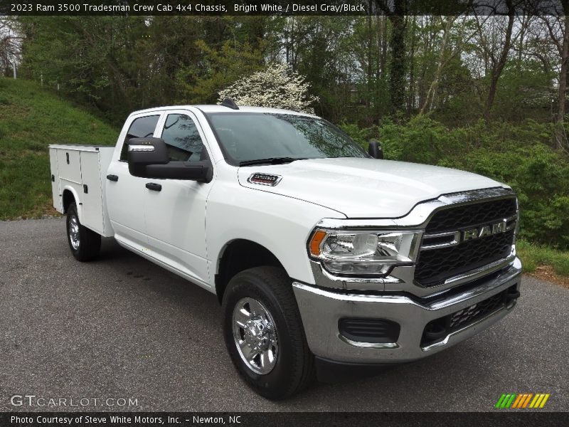 Bright White / Diesel Gray/Black 2023 Ram 3500 Tradesman Crew Cab 4x4 Chassis