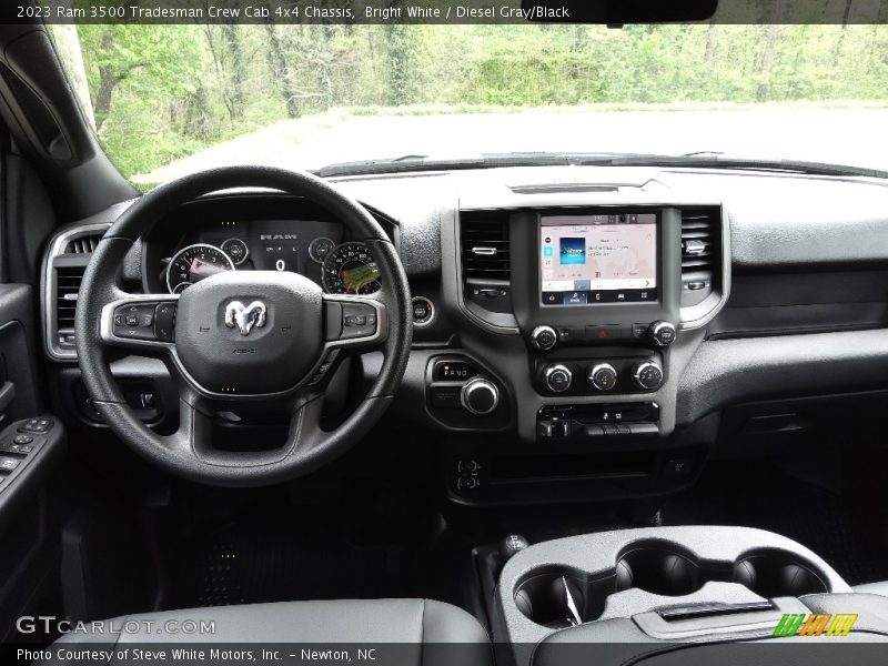 Bright White / Diesel Gray/Black 2023 Ram 3500 Tradesman Crew Cab 4x4 Chassis