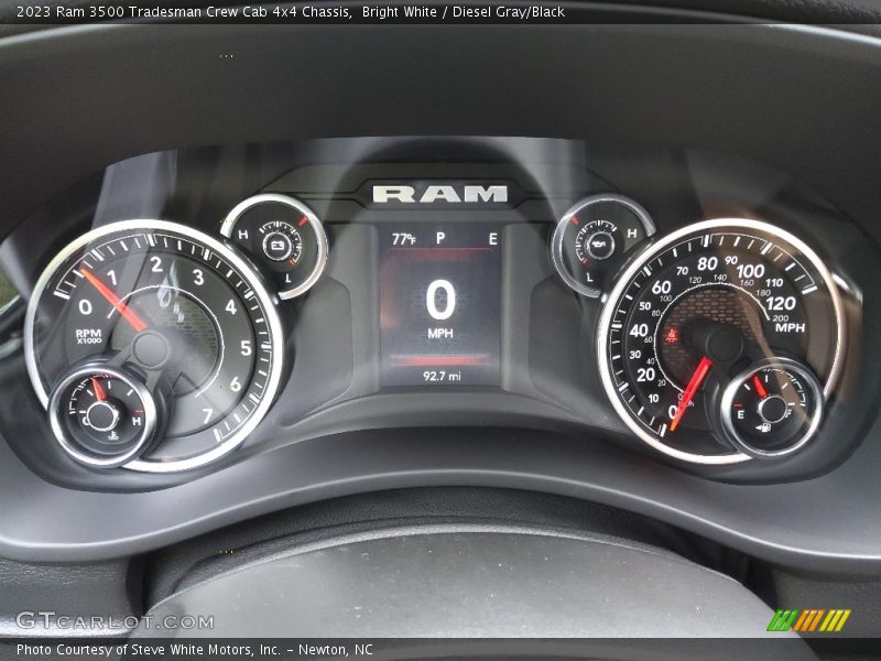 Bright White / Diesel Gray/Black 2023 Ram 3500 Tradesman Crew Cab 4x4 Chassis